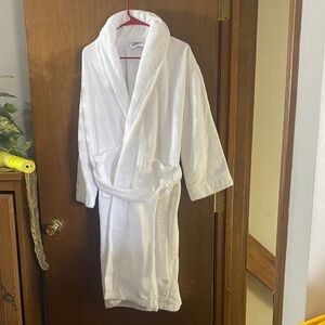 Pinzon 100% Cotton Terry Bathrobe White Unisex S/M
